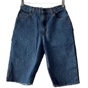 Liz Claiborne Cutoff Bermuda Jean Shorts Blue Denim Cotton Petite 4 Reg Normcore